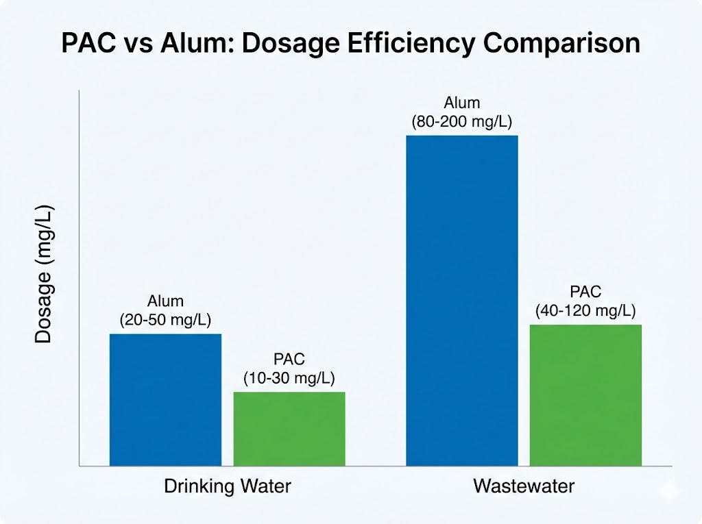 PAC vs Alum dosage requirements comparison PAC vs Alum dosage requirements comparison