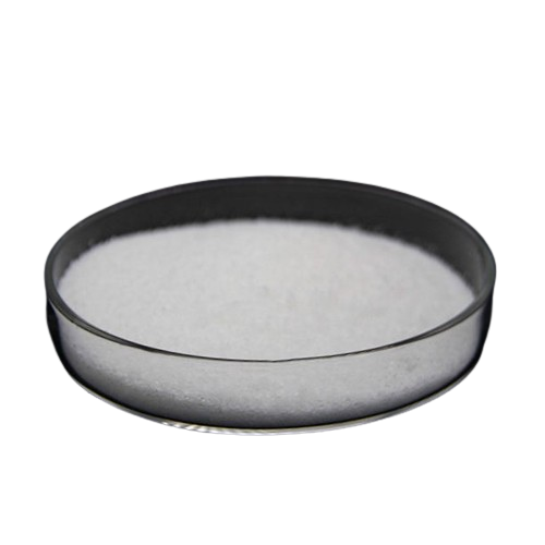 Illustrative white polyacrylamide powder in a glass dish